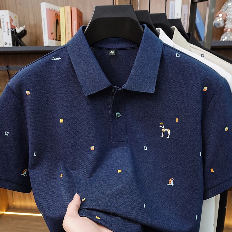 Summer Clothing Affordable - Erschwingliches Luxus-Herren-Kurzarm-Poloshirt mit Kragen und Knöpfen,