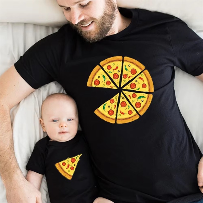 Summer Days Clothing - Pizza-T-Shirt Familien-Match-Shirt Vatertags-Geschenk Vater-Sohn-Kleidung Geschenk für