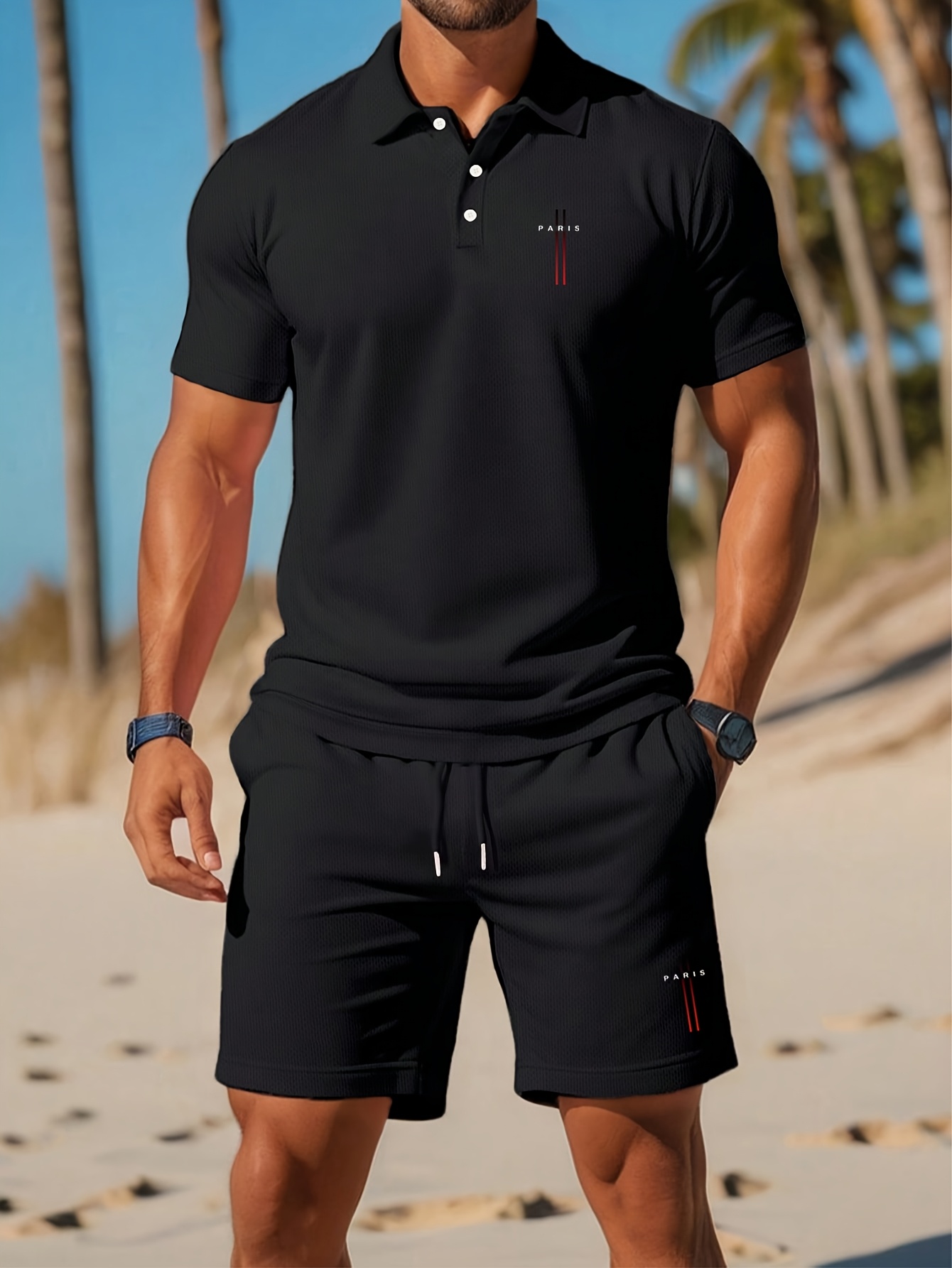 Summer Clothing Shops - 2026 Sommer Herren-Poloshirt-Set – 3D-gedrucktes Design,