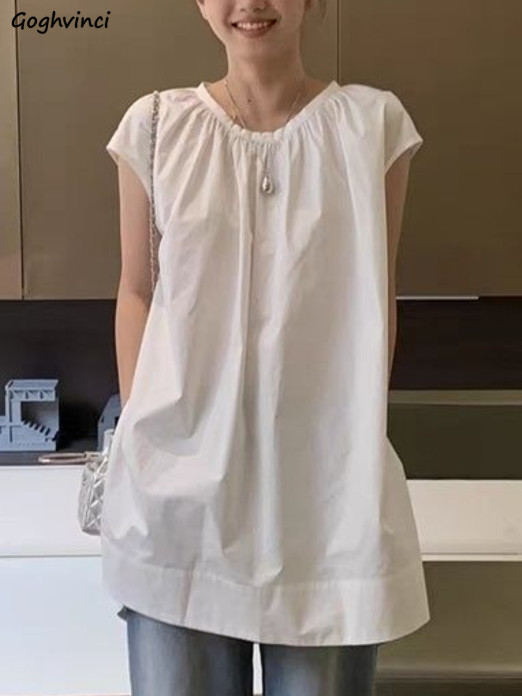 Summer Linen Clothing For Women - Ärmellose Blusen Frauen Vintage feste Streetwear