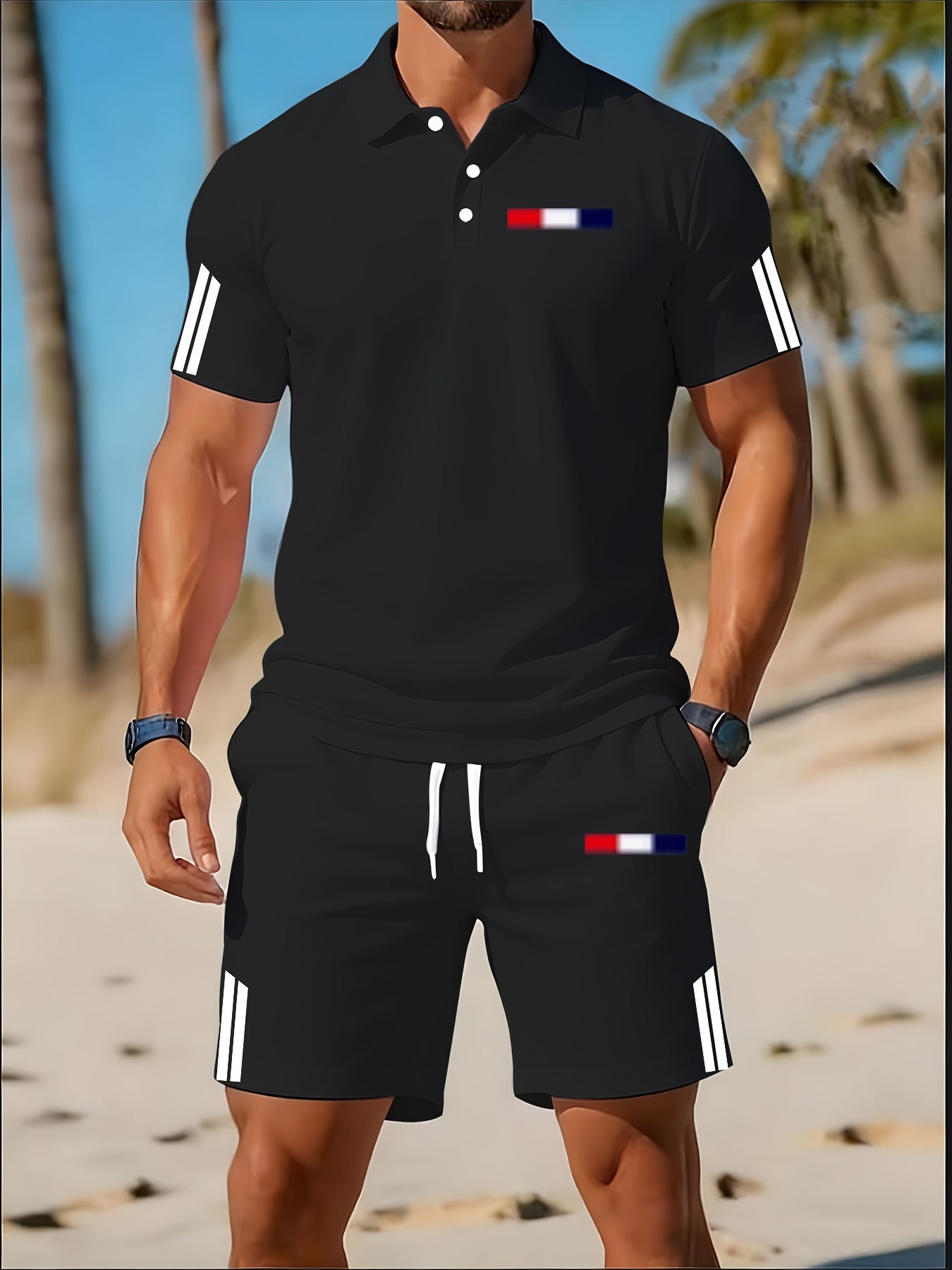 Summer Clothing Shops - 2026 Sommer Herren-Polo-Shirt-Set – 3D-gedrucktes Design,