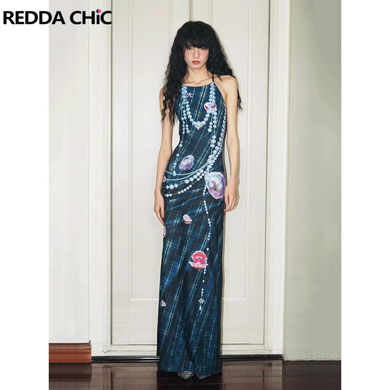 Summer Clothing Drip - REDDACHiC 3D-Druck tropft mit Perlen, kariertes