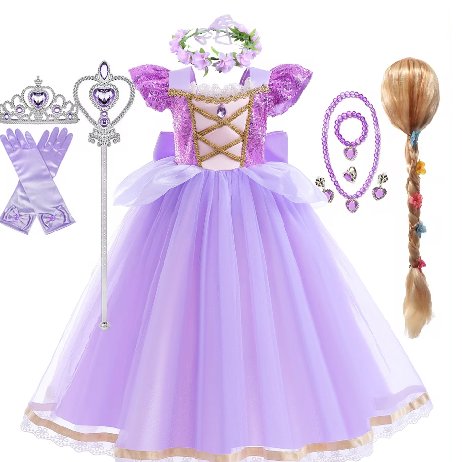 Summer Clothing For Kids Girls - Sommer Rapunzal Mädchen Prinzessin Kleid Cosplay