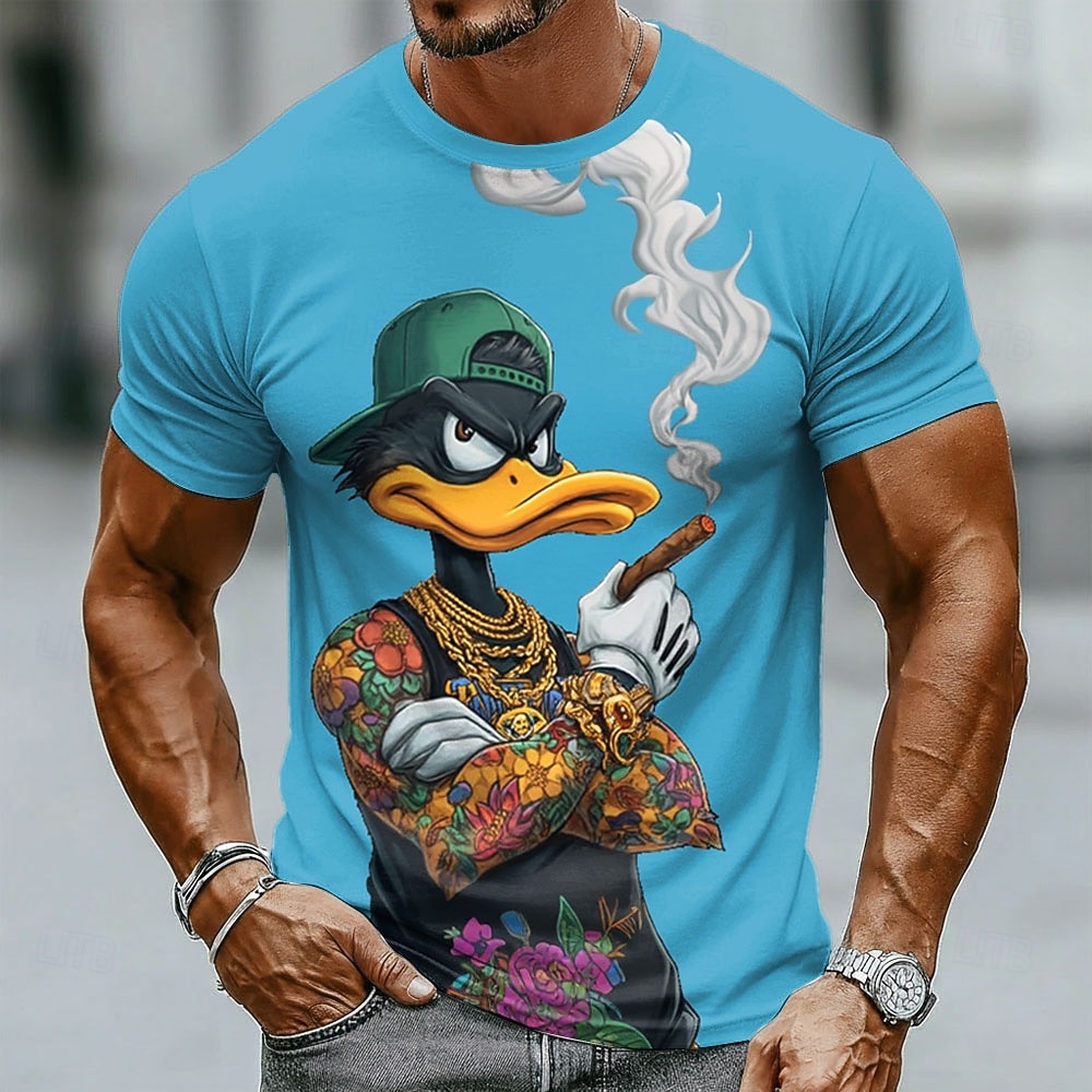 Crew Clothing Summer Jacket - Lustiges 3D-T-Shirt mit mürrischer schwarzer Ente