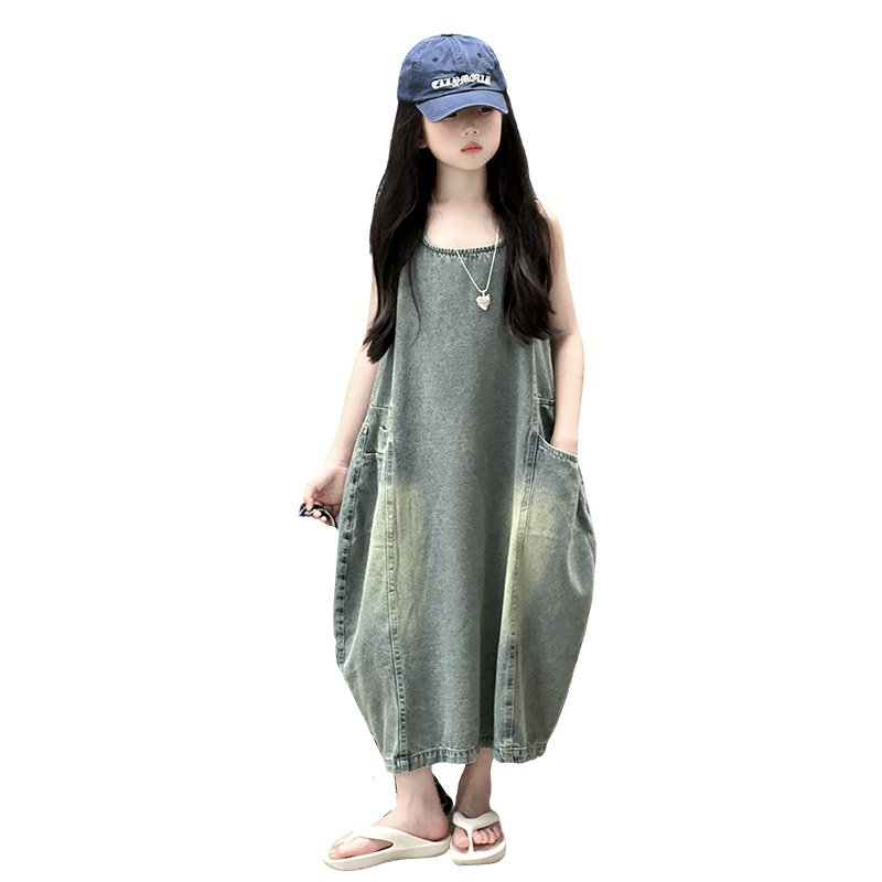 Summer Clothing For Kids Girls - Vintage Blau Kinder Mädchen Hohe Qualität