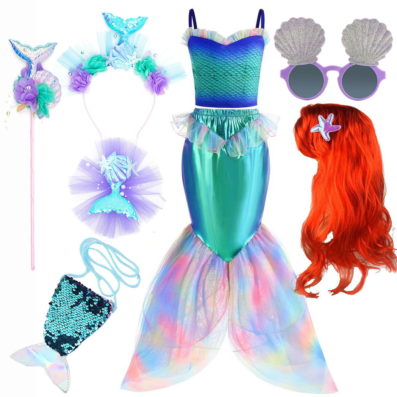 Summer Clothing For Kids Girls - Disney Meerjungfrau Dress Up Kostüm Mädchen