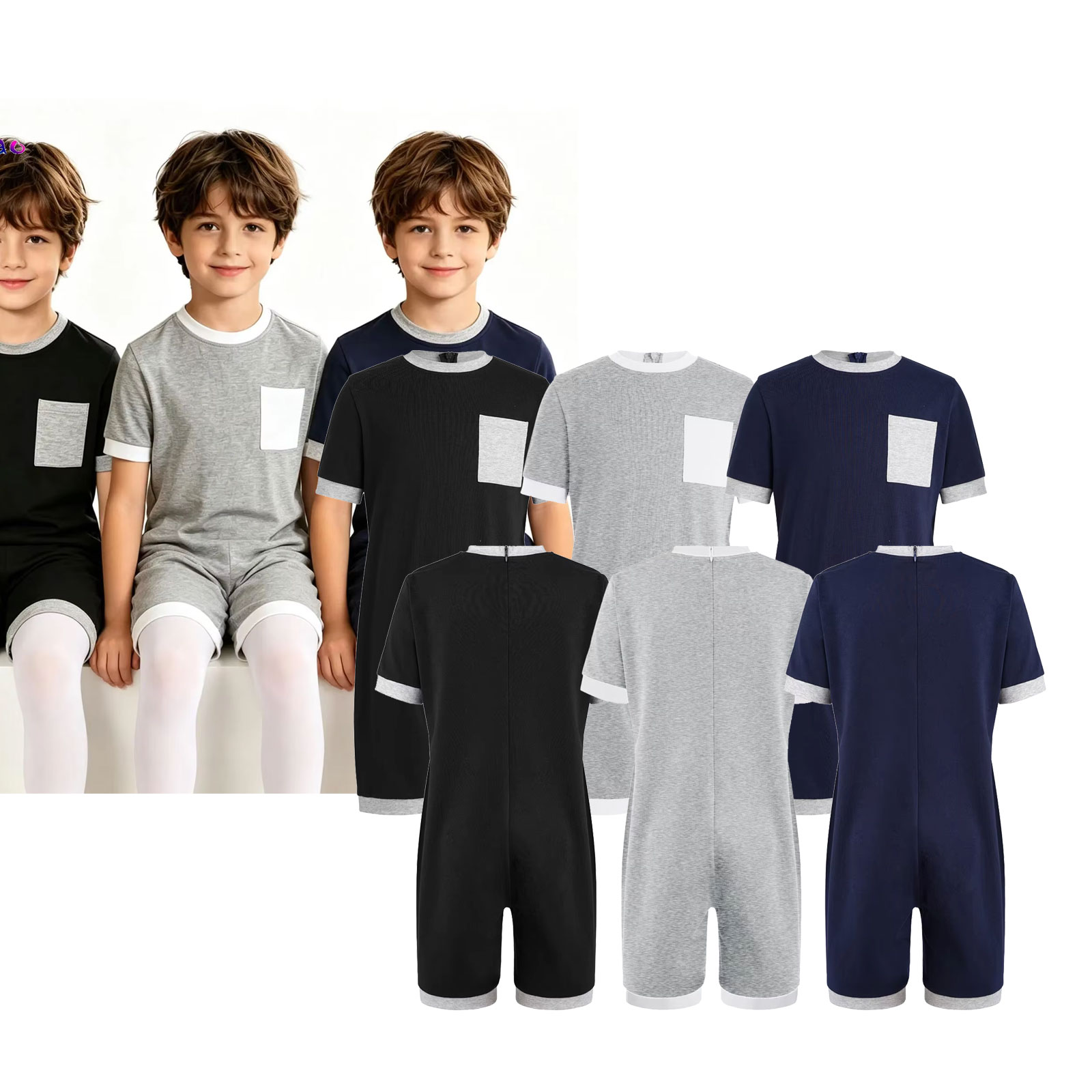 Summer Clothing Boys - 3-teiliges Unisex Kinder-Set für besondere Bedürfnisse: