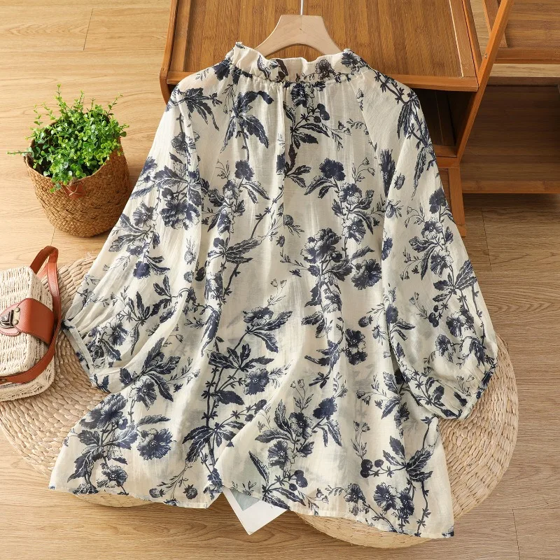 Chinesischen Stil frauen Bluse – Summer Linen Clothing For Women Bewertung und Preis