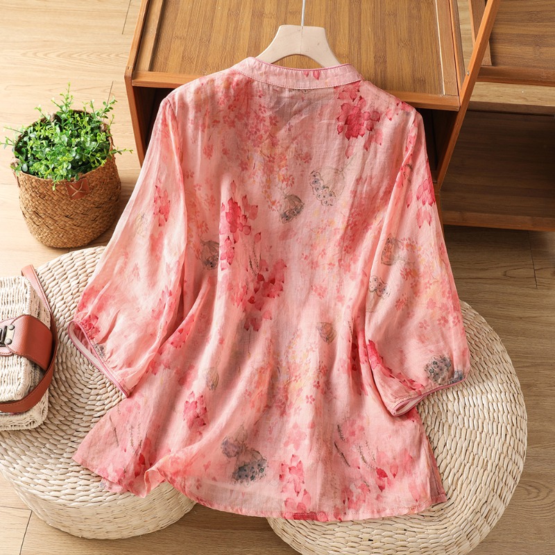 Damenblusen im chinesischen St – Summer Linen Clothing For Women Bewertung und Preis