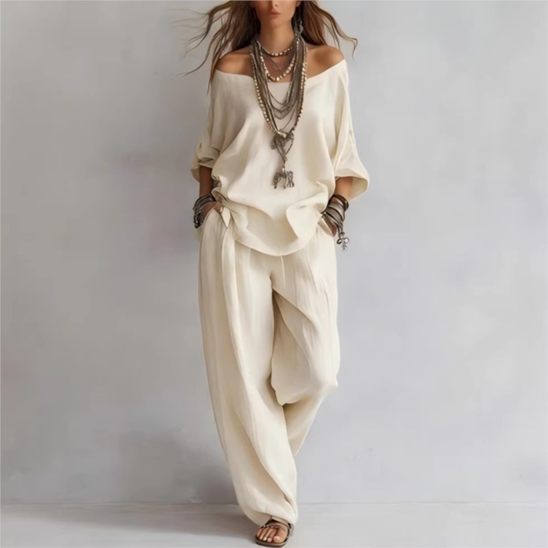Sommer Neues Lässiges Zweiteil – Summer Linen Clothing For Women Bewertung und Preis