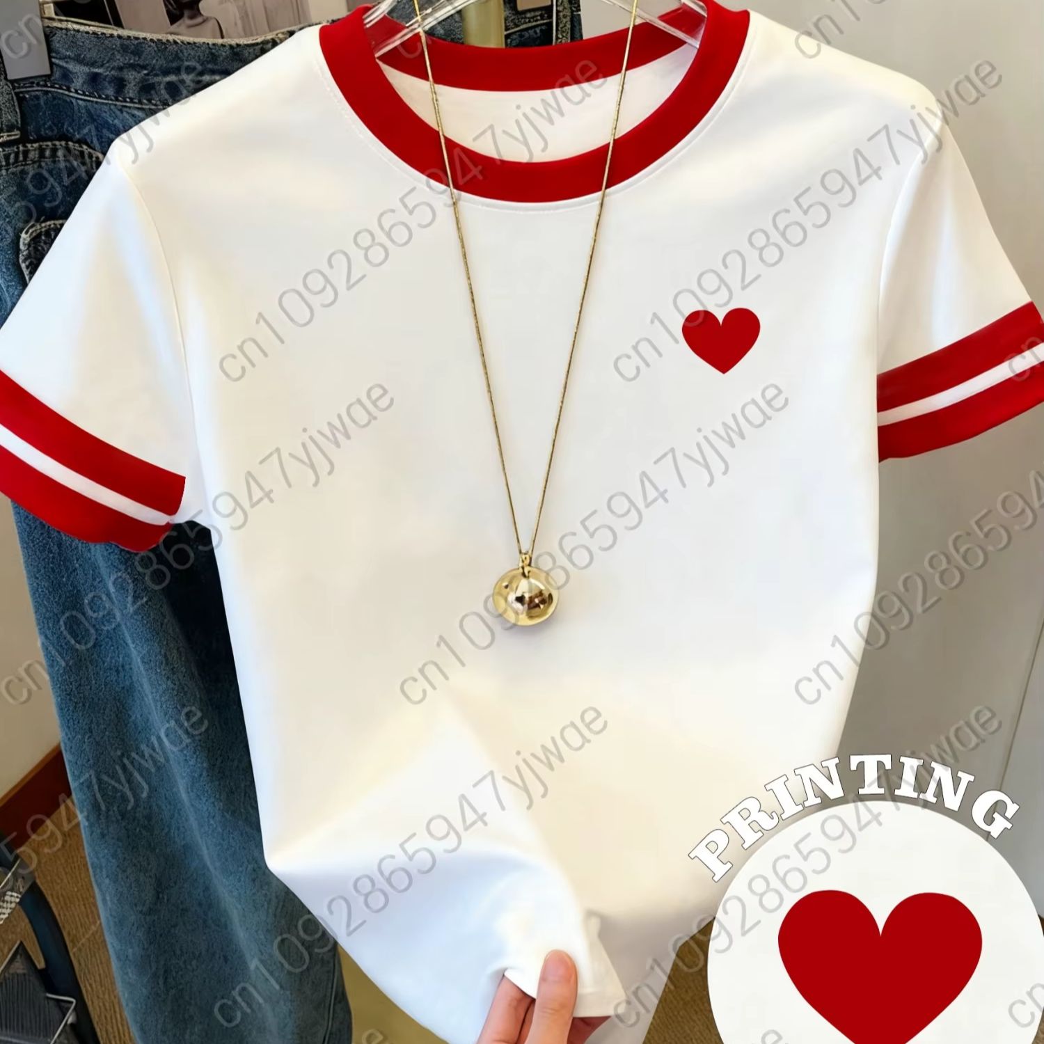 Damen Kurzarm-T-Shirt mit rote – Summer Days Clothing Bewertung und Preis