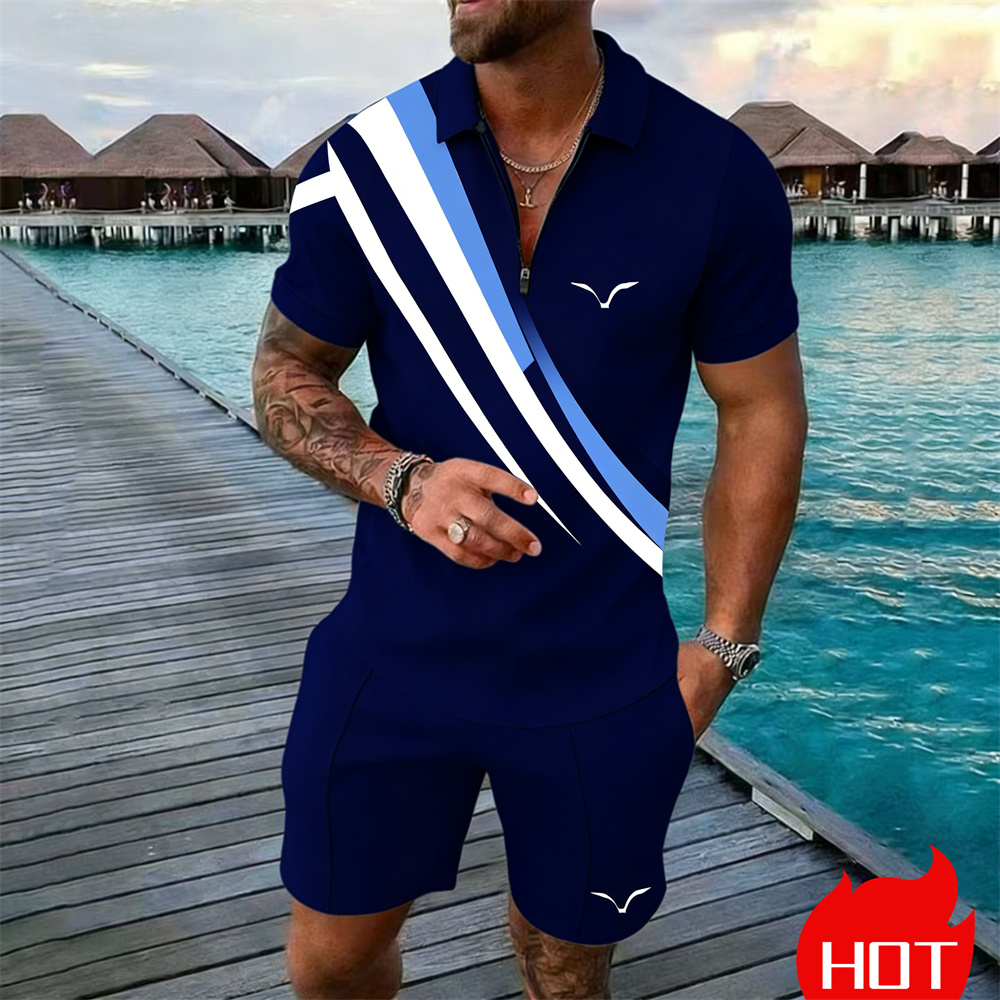 Sommer-Set mit Streifenmuster  – Summer Clothing Styles Men Bewertung und Preis