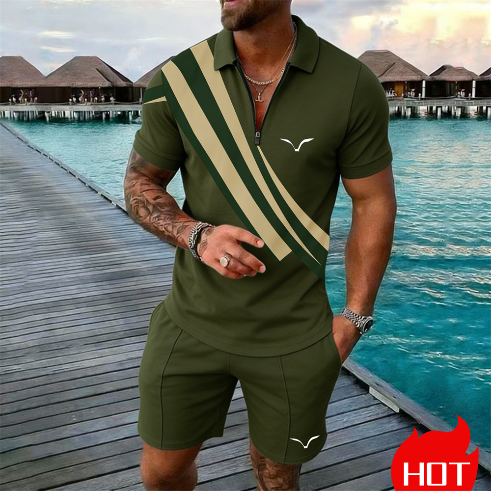 Sommer-Set mit Streifenmuster  – Summer Clothing Styles Men Bewertung und Preis