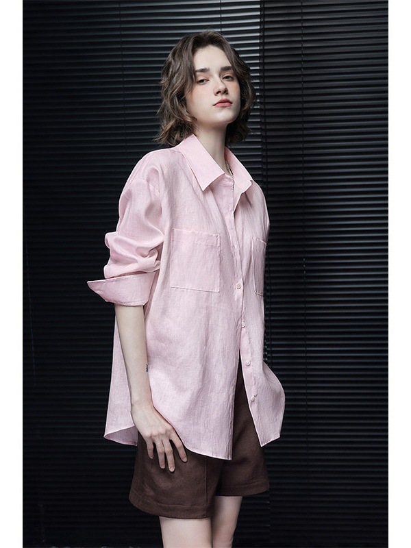 FANAN Rosa Leinen-Langarmhemd  – Summer Linen Clothing For Women Bewertung und Preis