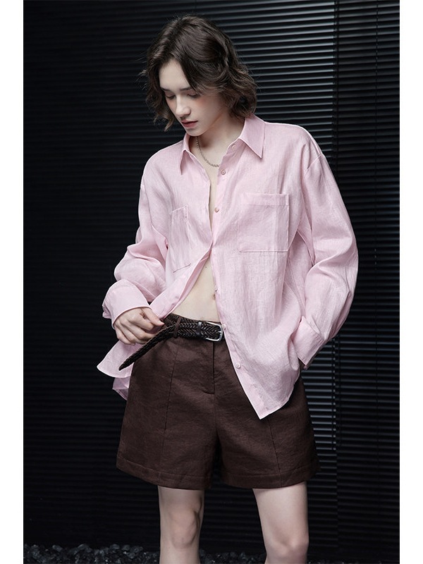 FANAN Rosa Leinen-Langarmhemd  – Summer Linen Clothing For Women Bewertung und Preis