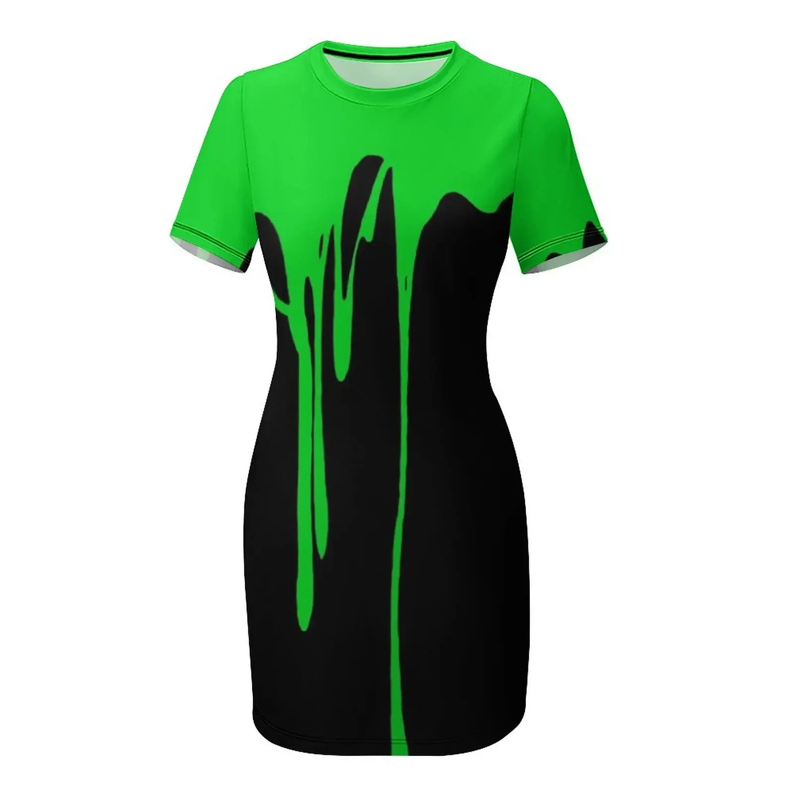 Grünes Kleid mit tropfendem Fa – Summer Clothing Drip Bewertung und Preis