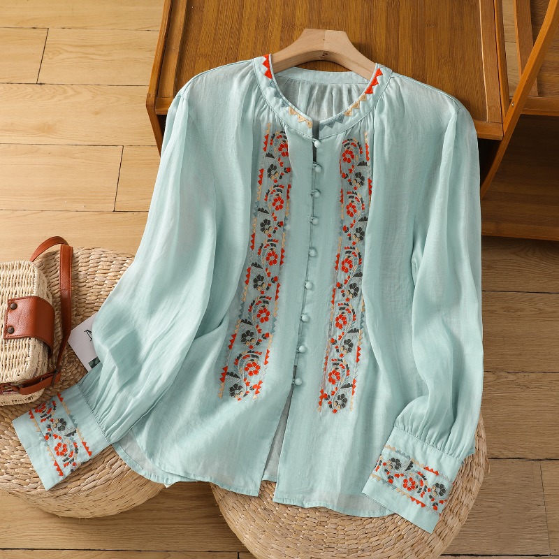 Chinesischen Stil frauen Bluse – Summer Linen Clothing For Women Bewertung und Preis