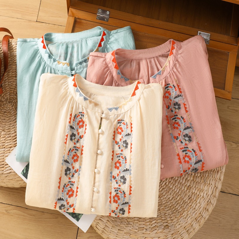 Chinesischen Stil frauen Bluse – Summer Linen Clothing For Women Bewertung und Preis