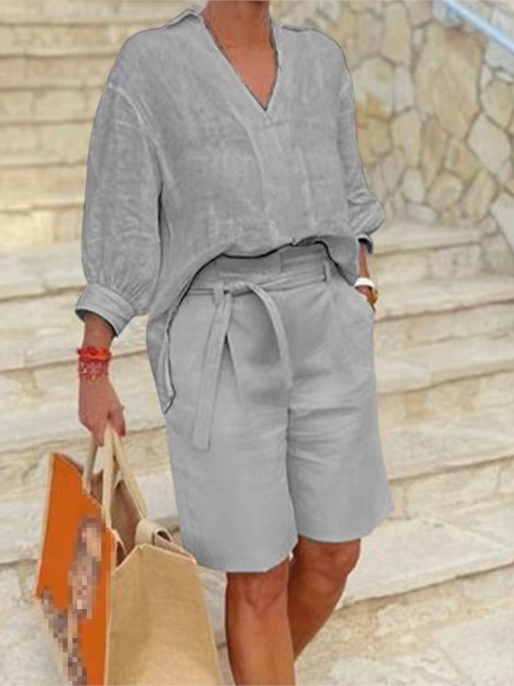 Frauen Anzüge Elegante Stil Zw – Summer Linen Clothing For Women Bewertung und Preis
