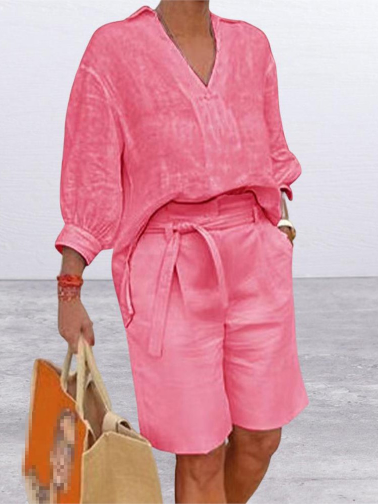 Frauen Anzüge Elegante Stil Zw – Summer Linen Clothing For Women Bewertung und Preis